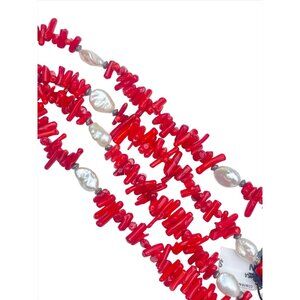 Lucoral Branch Coral Freshwater Pearl Necklace - New Old Stock